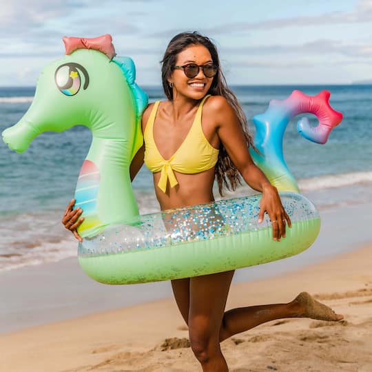 PoolCandy 40" Glitter Seahorse Pool Tube